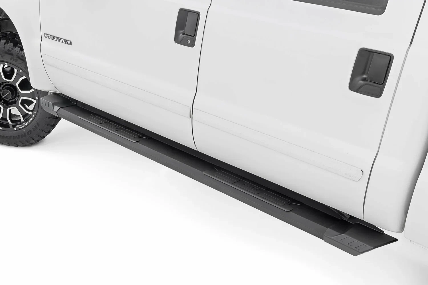 Rough Country _ HD2 Aluminum Running Boards _ Super Crew Cab _ Ford F-250_F-350 Super Duty (99-16)